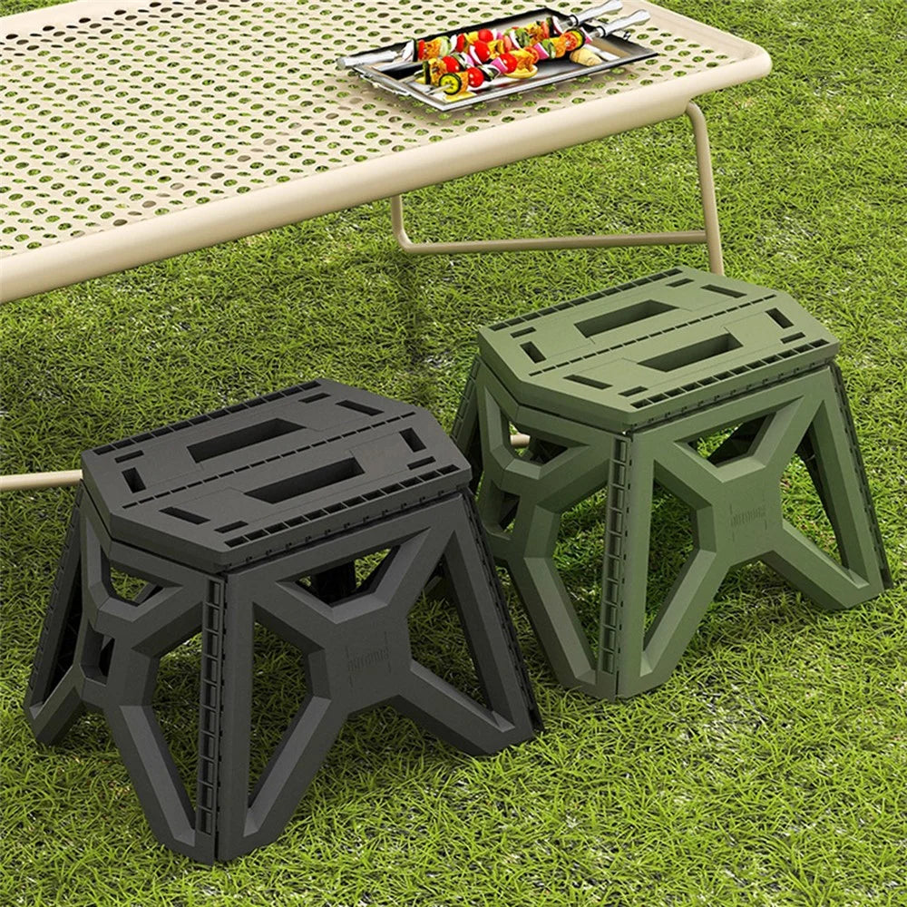 Small Size Folding Stool Portable Plastic Chair Lightweight Camping Fishing Seat for Adults Children - Green - 4