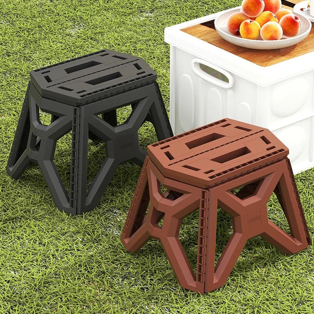 Small Size Folding Stool Portable Plastic Chair Lightweight Camping Fishing Seat for Adults Children - Green - 7