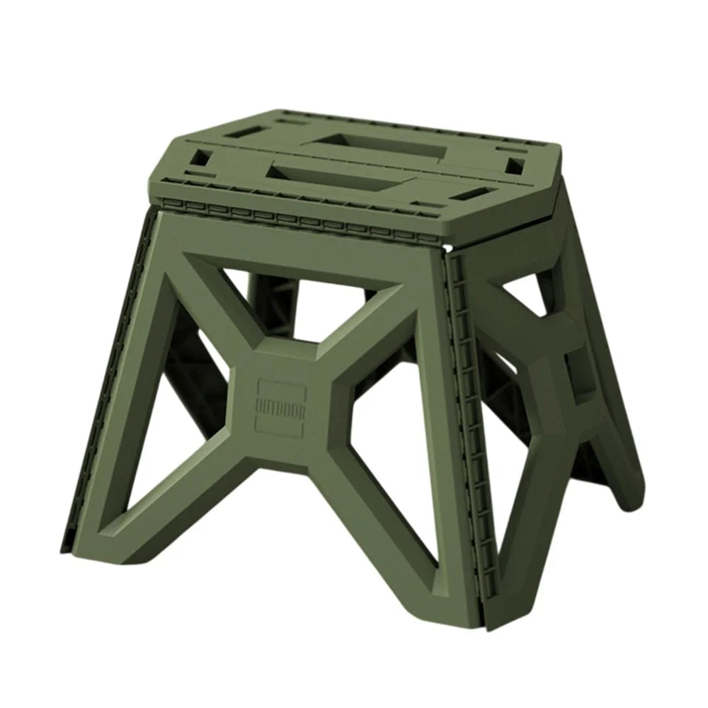 Large Size Folding Stool Portable Plastic Chair Lightweight Camping Fishing Seat for Adults Children - Green - 1