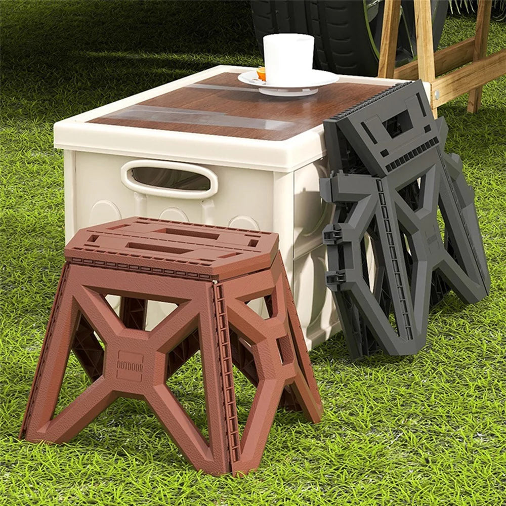 Large Size Folding Stool Portable Plastic Chair Lightweight Camping Fishing Seat for Adults Children - Green - 6