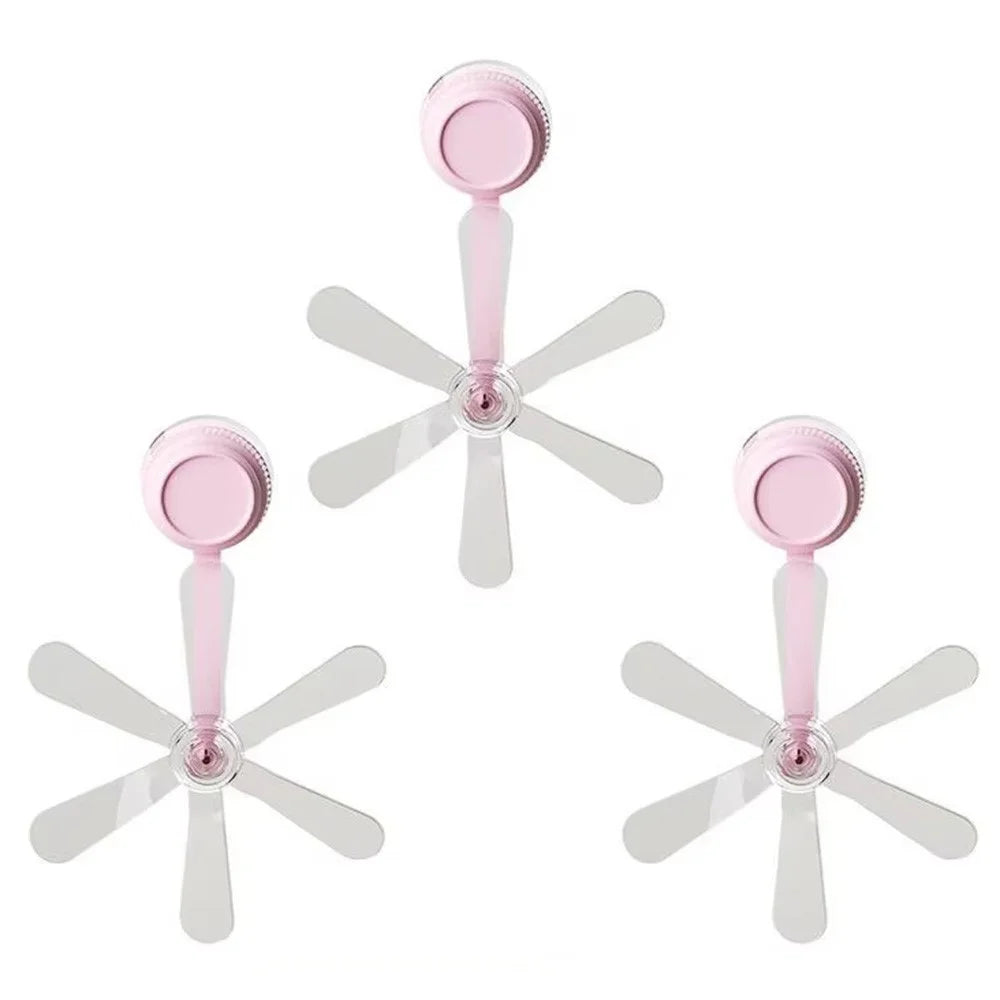 3Pcs Air Conditioner Wind Deflector Fan Adjustable Direction Suction Cup Mount AC Unit Wind Guide Fan - Pink Hook / Clear Fan - 1