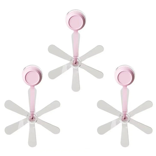 3Pcs Air Conditioner Wind Deflector Fan Adjustable Direction Suction Cup Mount AC Unit Wind Guide Fan - Pink Hook / Clear Fan - 1