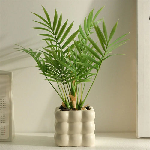 Artificial Potted Plant Nordic Decorative False Areca Palm Planter Indoor Bonsai Ornament for Office / Living Room - 1