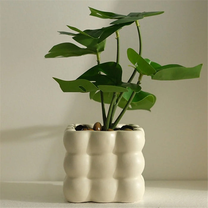 Artificial Plant Nordic Decor Fake Monstera Leaf Potted Bonsai for Office  /  Living Room  /  Desktop Indoor Ornament - 1