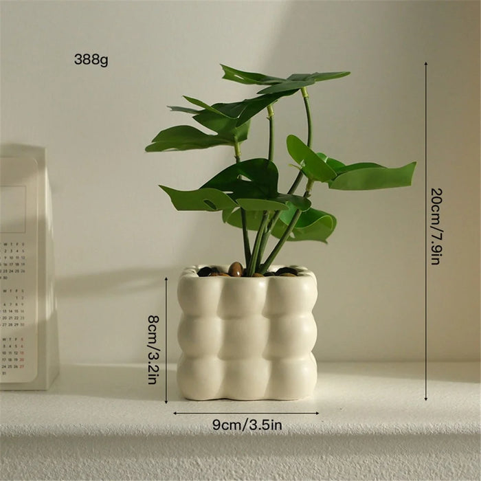Artificial Plant Nordic Decor Fake Monstera Leaf Potted Bonsai for Office  /  Living Room  /  Desktop Indoor Ornament - 2