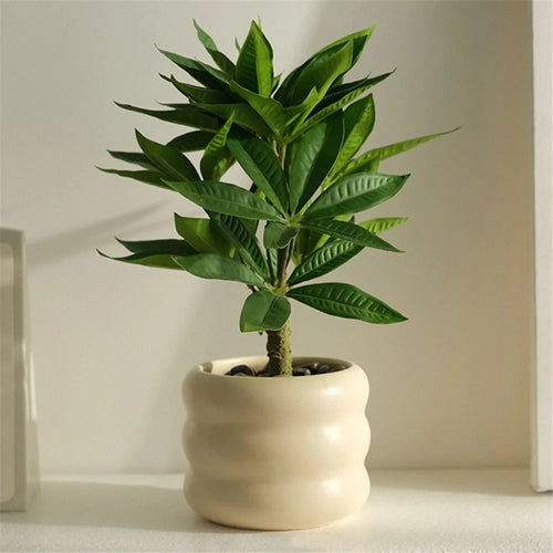 Artificial Plants Nordic Decorative Mini Potted Greenery Indoor Bonsai Ornament for Office Living Room - Money Tree - 1