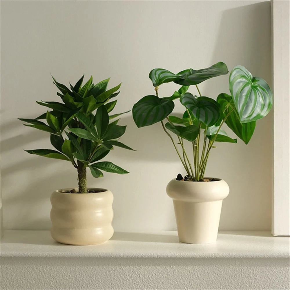 Artificial Plants Nordic Decorative Mini Potted Greenery Indoor Bonsai Ornament for Office Living Room - Money Tree - 3
