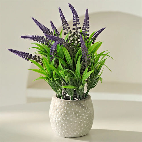 Artificial Potted Plant Decoration Realistic Faux Greenery Nordic Style for Home / Office Indoor Decor - Lavender - 1