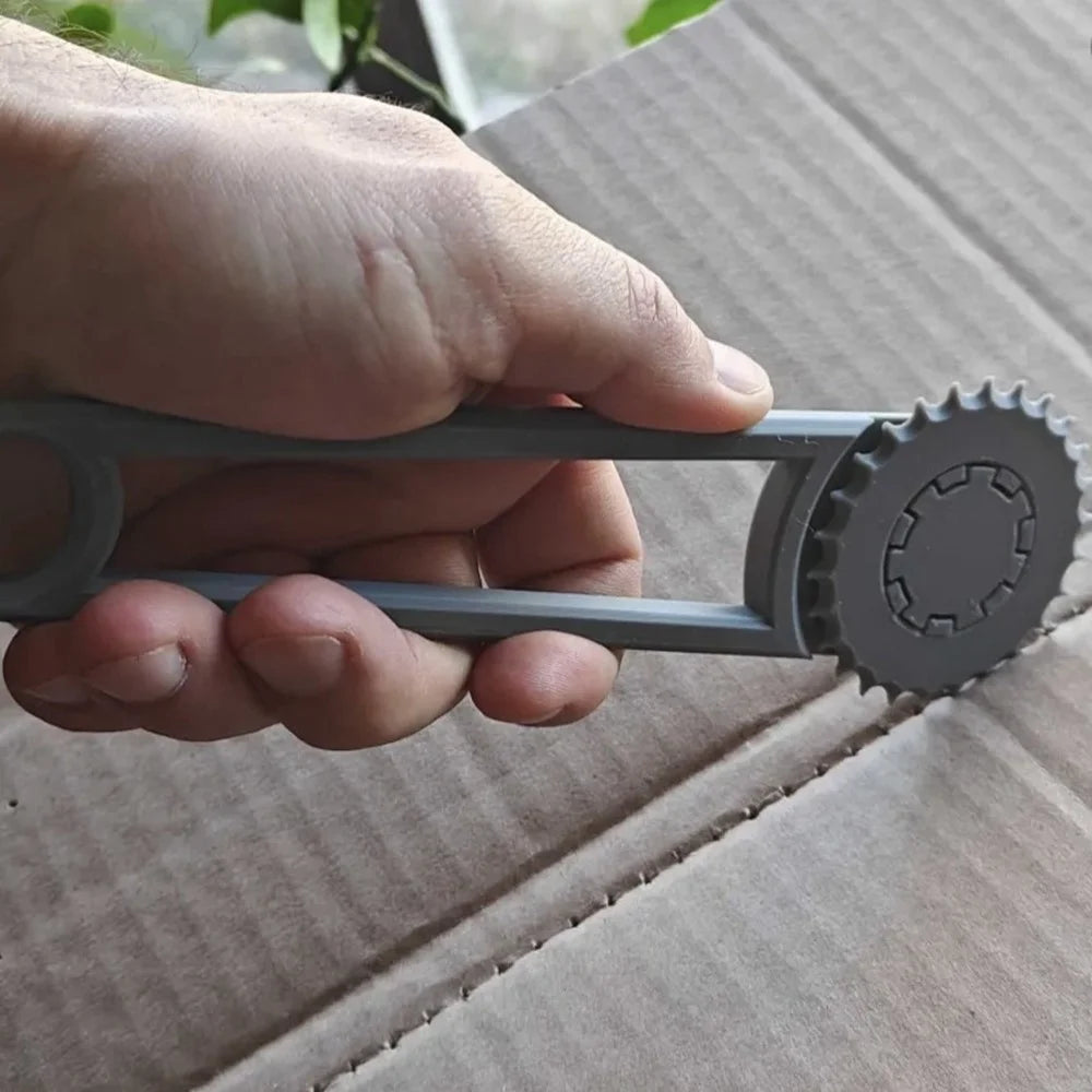 Cardboard Box Hole Punch Tool Plastic Anti-Slip Handle Hole Opening Tool, 20.5x5.8x0.84cm - Grey - 3