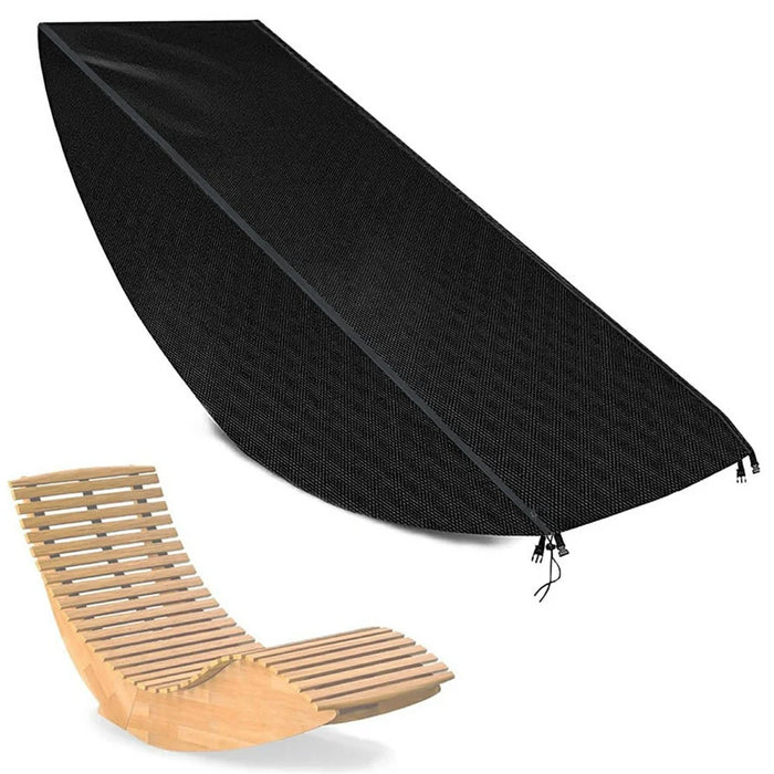 Outdoor Garden Chaise Lounge Cover 420D Silver Coated with Buckle Windproof Design Recliner Cover - 1