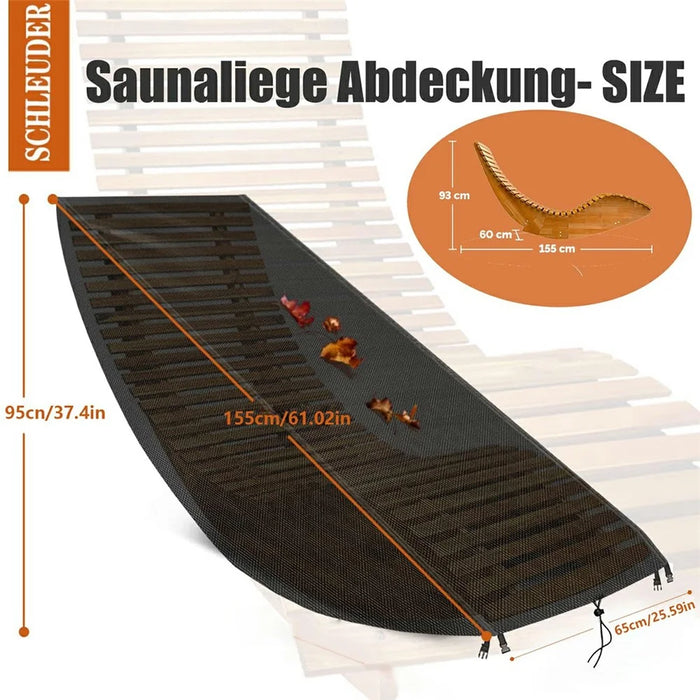 Outdoor Garden Chaise Lounge Cover 420D Silver Coated with Buckle Windproof Design Recliner Cover - 7