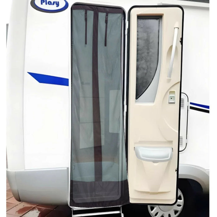 Narrow Door RV Curtain Anti Mosquito Sunshade Outdoor Camping Side Ventilation Retractable Cover - 3