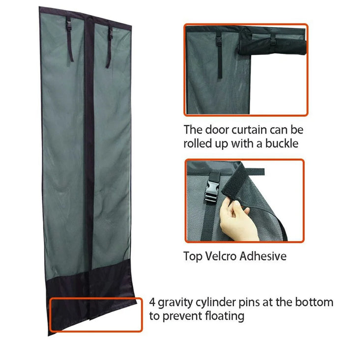 Narrow Door RV Curtain Anti Mosquito Sunshade Outdoor Camping Side Ventilation Retractable Cover - 5