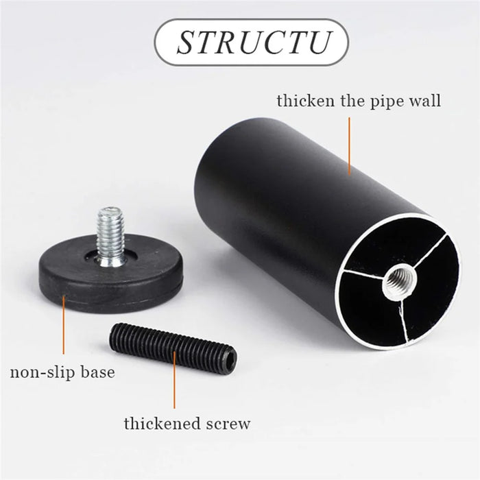 4Pcs 18cm Furniture Legs Risers Feet Support for Washing Machine  /  Refrigerator  /  Sofa  /  Cabinet - Black - 2