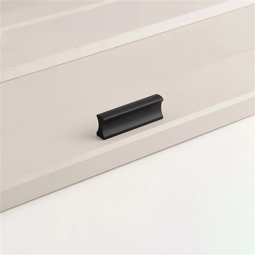 Drawer Pull 32mm Hole Center, 50mm Length Aluminum Alloy Kitchen Cabinet Handle Furniture Hardware - Matte Black - 1