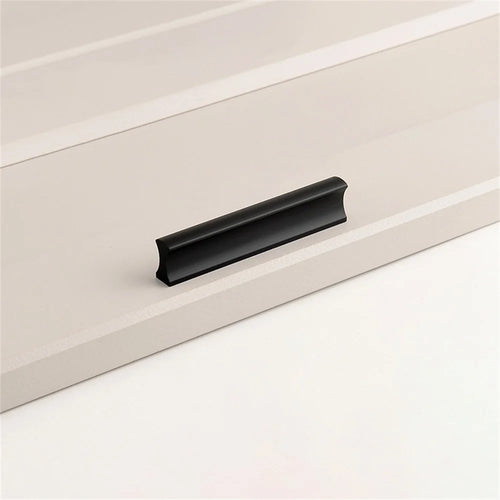 Drawer Pull 64mm Hole Center, 80mm Length Aluminum Alloy Kitchen Cabinet Handle Furniture Hardware - Matte Black - 1