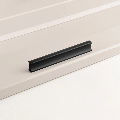 Drawer Pull 96mm Hole Cente, 115mm Lengthr Aluminum Alloy Kitchen Cabinet Handle Furniture Hardware - Matte Black - 1