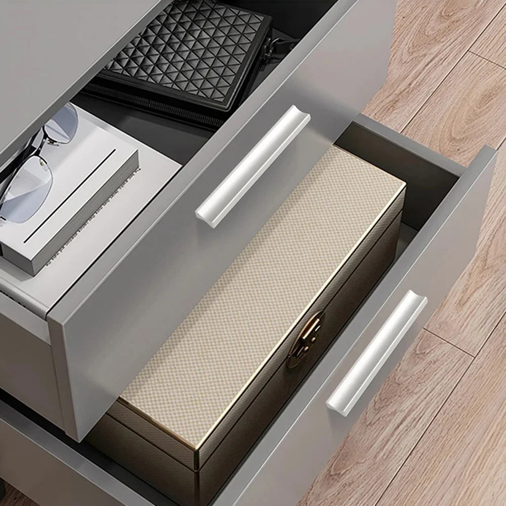 Drawer Pull 224mm Hole Center, 255mm Length Aluminum Alloy Kitchen Cabinet Handle Furniture Hardware - Matte Silver - 4