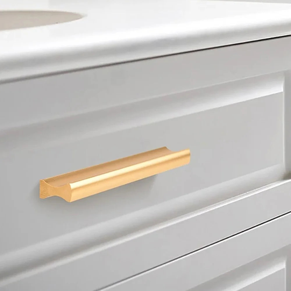 Metal Drawer Pulls 320mm Hole Center / 350mm Length Minimalist Style Hardware Cabinet Handle - Gold - 1