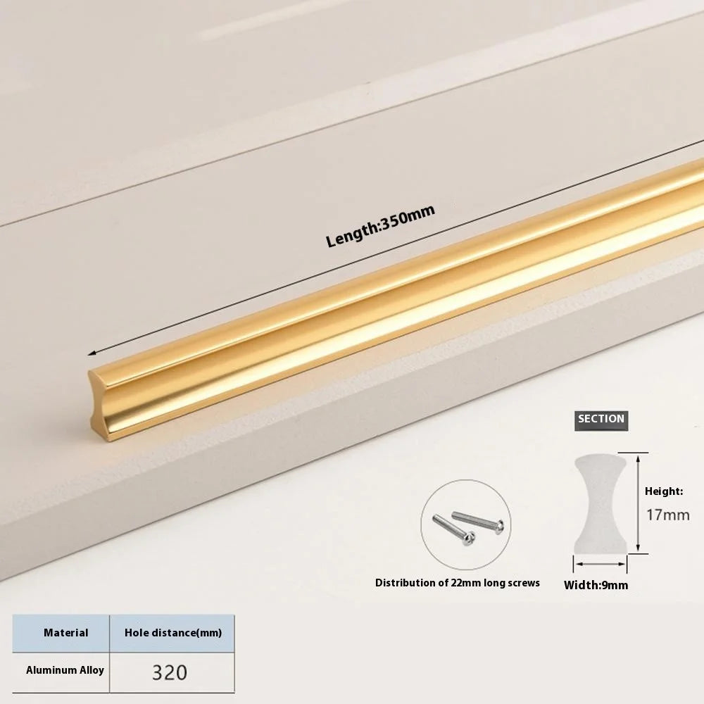 Metal Drawer Pulls 320mm Hole Center / 350mm Length Minimalist Style Hardware Cabinet Handle - Gold - 7
