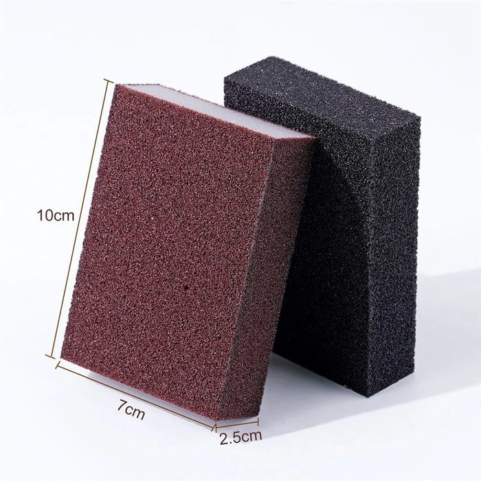 3Pcs Kitchen Cleaning Sponge Silicon Carbide Rust Removal Scrubber Block for Pots Pans Sinks Tiles - Brown - 5