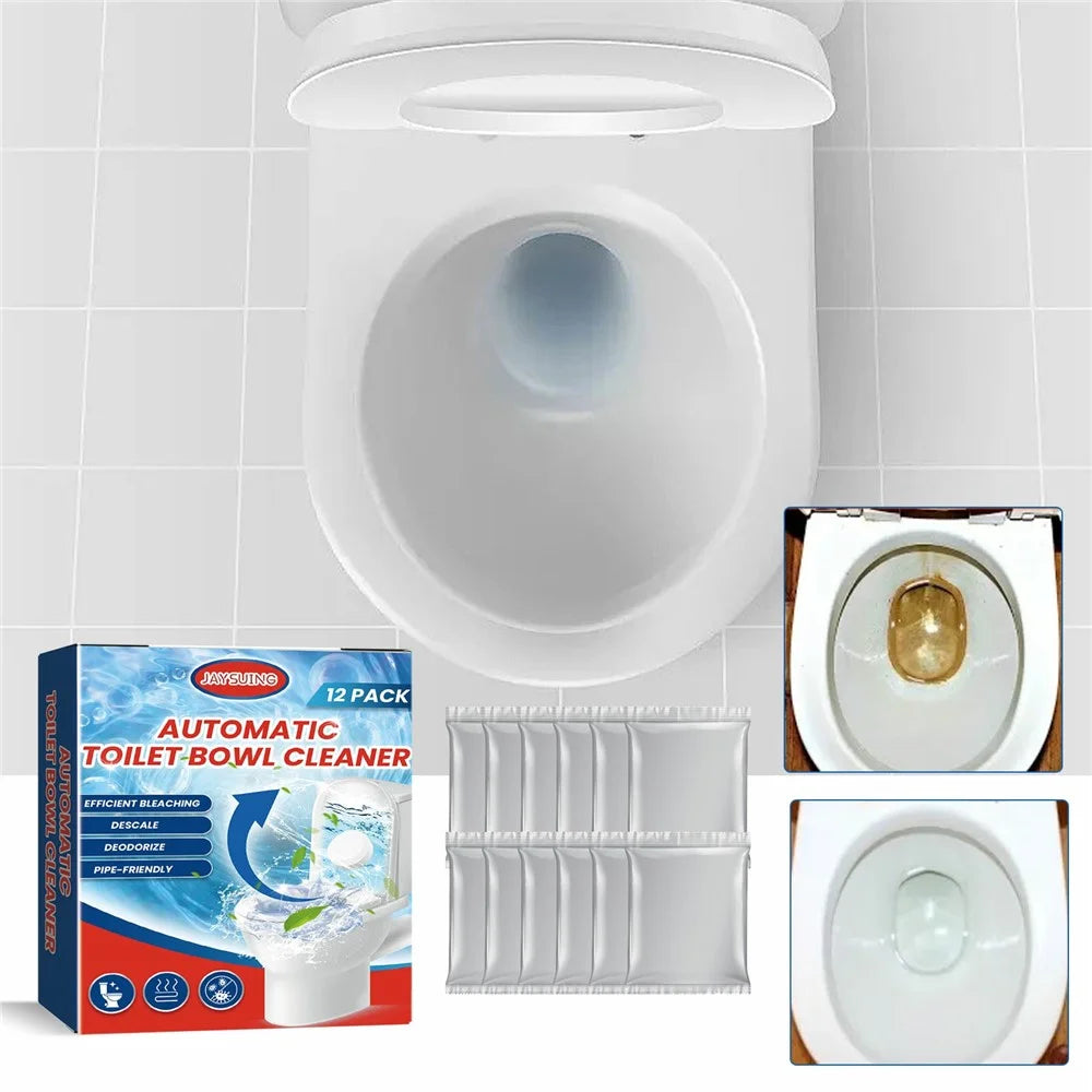 JAYSUING JA082302211 12Pcs Toilet Bowl Cleaning Tablets Stain Remover Deodorizer for Home Hotel - 2