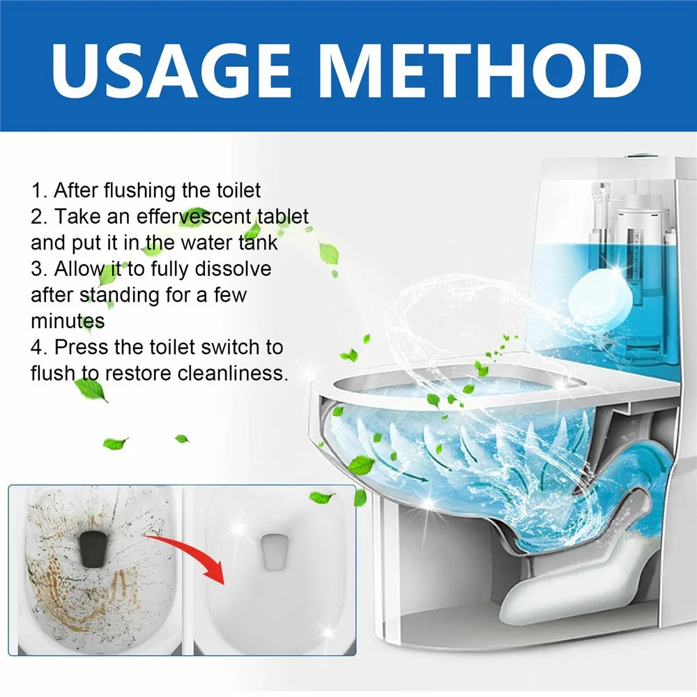 JAYSUING JA082302211 12Pcs Toilet Bowl Cleaning Tablets Stain Remover Deodorizer for Home Hotel - 7