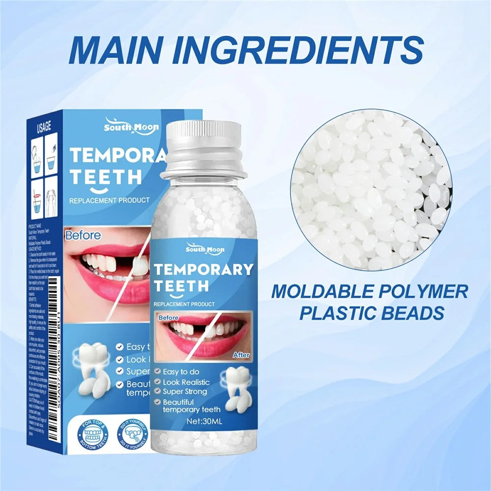 SOUTH MOON 30ml Temporary Tooth Filling Thermal Forming Repair Beads for False Teeth Moldable Dental Adhesive, SOA07-A005-30-BU1 - 3