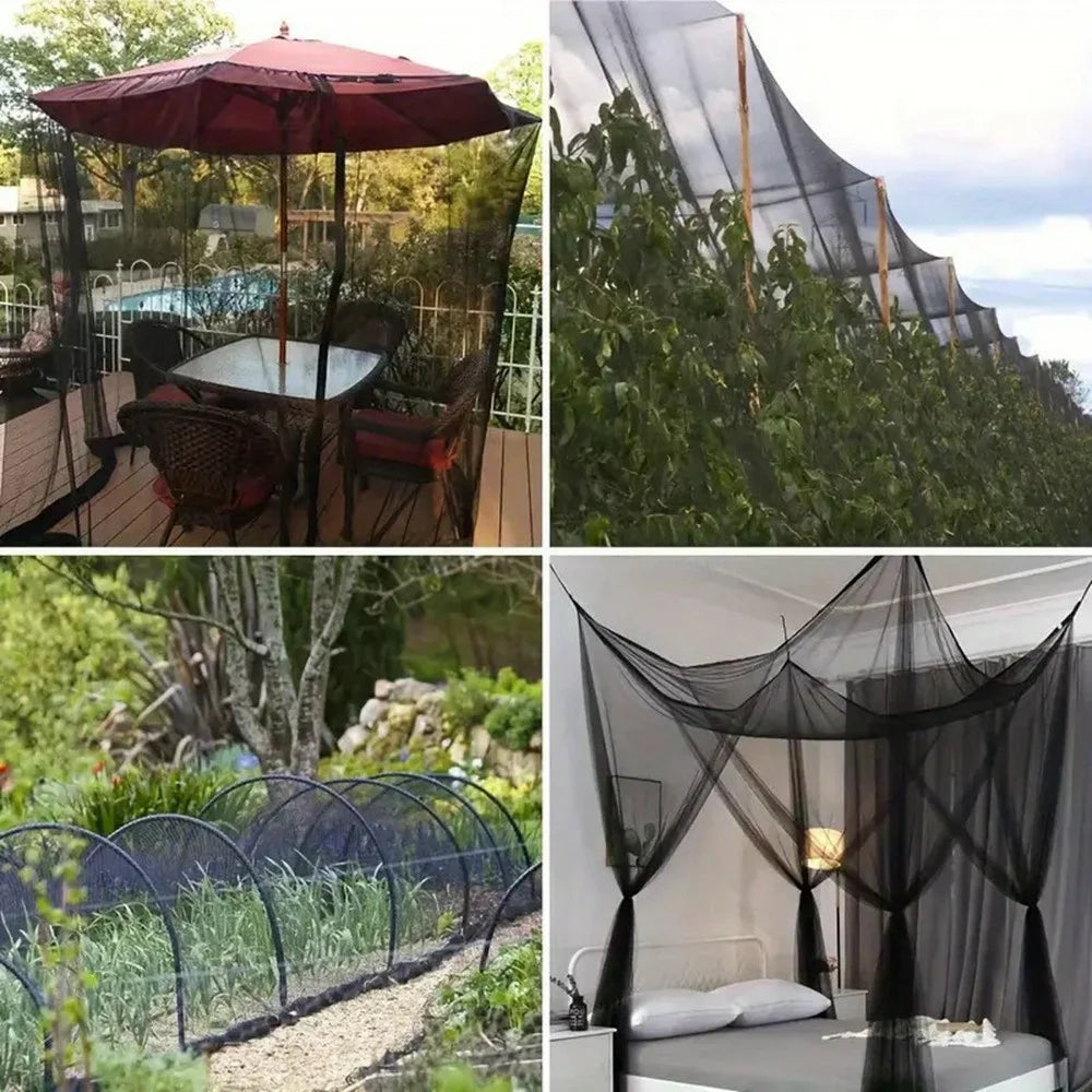 2.4 x 4m Outdoor Garden Mosquito Net Insect Barrier Vegetable Tent Plant Protective Cover for Patio / Yard / Greenhouse - White - 6