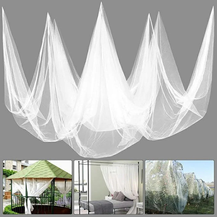 3 x 15m Outdoor Garden Mosquito Net Insect Barrier Vegetable Tent Plant Protective Cover for Patio / Yard / Greenhouse - White - 1