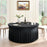 4ft Round Table Skirt Solid Color Elastic Tablecloth Cover Wedding Banquet Party Decoration - Black - 2