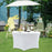 5ft Modern Stretch Round Table Cover for Hotel Wedding Banquet Solid Color Tablecloth, 153 x 75cm - White - 3