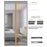 90 x 210cm Magnetic Screen Door for Bedroom Patio Mosquito Mesh Curtain No Drill Installation - Grey Stripe - 3