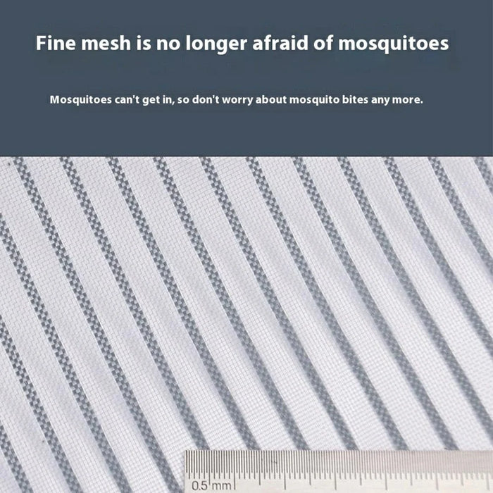 90 x 210cm Magnetic Screen Door for Bedroom Patio Mosquito Mesh Curtain No Drill Installation - Grey Stripe - 6
