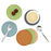 8Pcs Silicone Coasters Set with Metal Holder 10cm Round Draining Heat Resistant Non-Slip Mats - Pentagon / Bean Green - 5