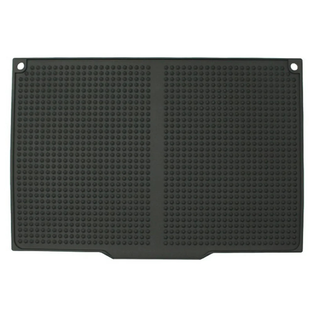 45 x 30cm Silicone Draining Mat Kitchen Heat Resistant Pad Non Slip Striped Countertop Protector - Dark Grey - 1
