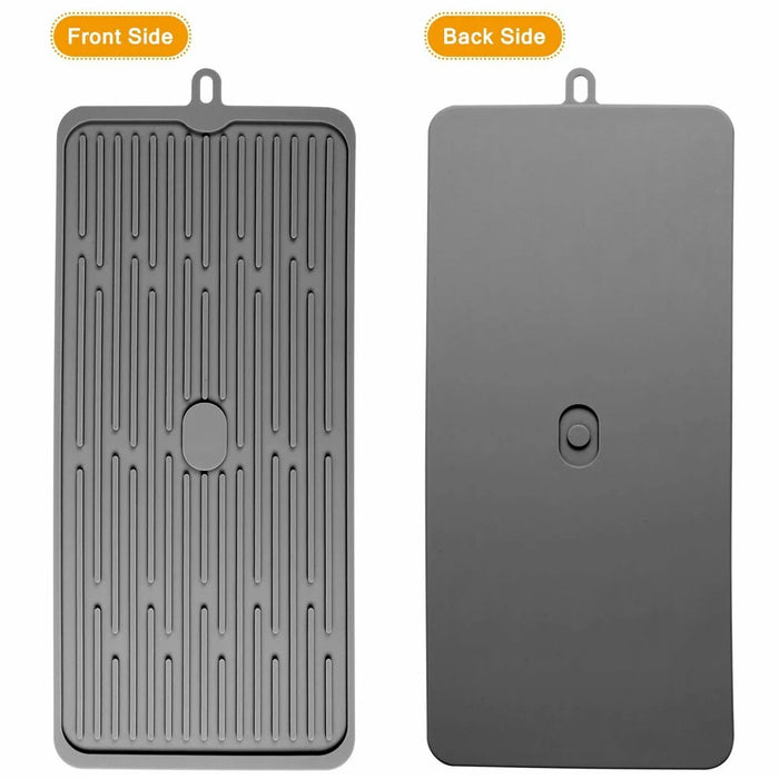 47 x 20cm Silicone Draining Mat Kitchen Heat Resistant Pad Countertop Protector Anti Slip Striped Drying Mat - Grey - 6
