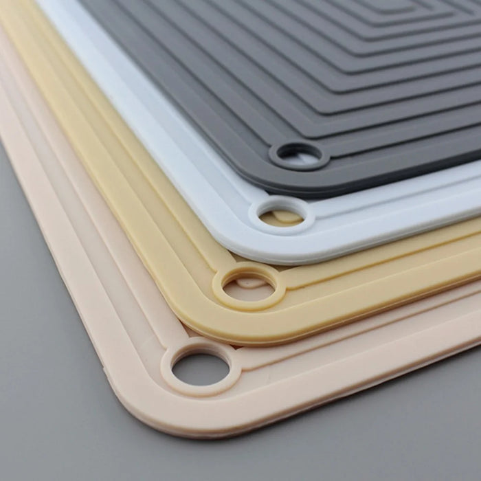 Ripple Design Silicone Draining Mat Kitchen Heat Resistant Pad Countertop Protector, 29x23cm - Grey - 2
