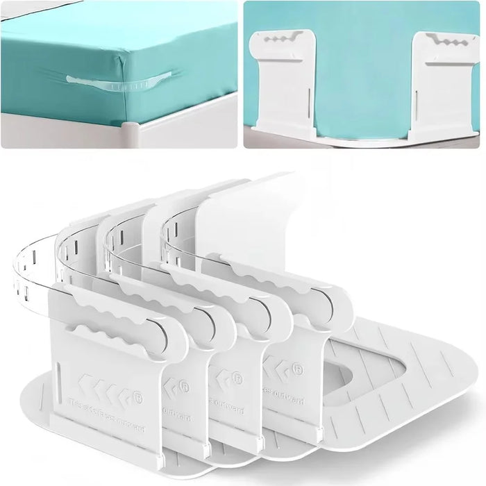 4Pcs Invisible Bed Sheet Fixing Fasteners Detachable Home Bedding PP Clips - White - 3