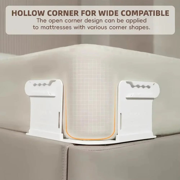 4Pcs Invisible Bed Sheet Fixing Fasteners Detachable Home Bedding PP Clips - White - 4