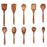 10Pcs / Set Acacia Wood Kitchen Utensil Soup Oil Spoon Spatula Salad Fork Skimmer Spoon Noodle Scoop Cooking Tools (BPA Free, No FDA) - 1
