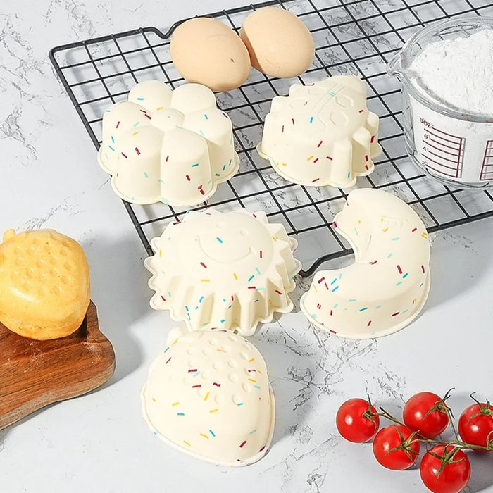 10PCS Silicone Baking Molds DIY Non-Stick Cake Cups Baking Tool (BPA Free, FDA Certified) - Strawberry - 5