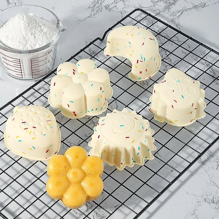 10PCS Silicone Baking Molds DIY Non-Stick Cake Cups Baking Tool (BPA Free, FDA Certified) - Strawberry - 6