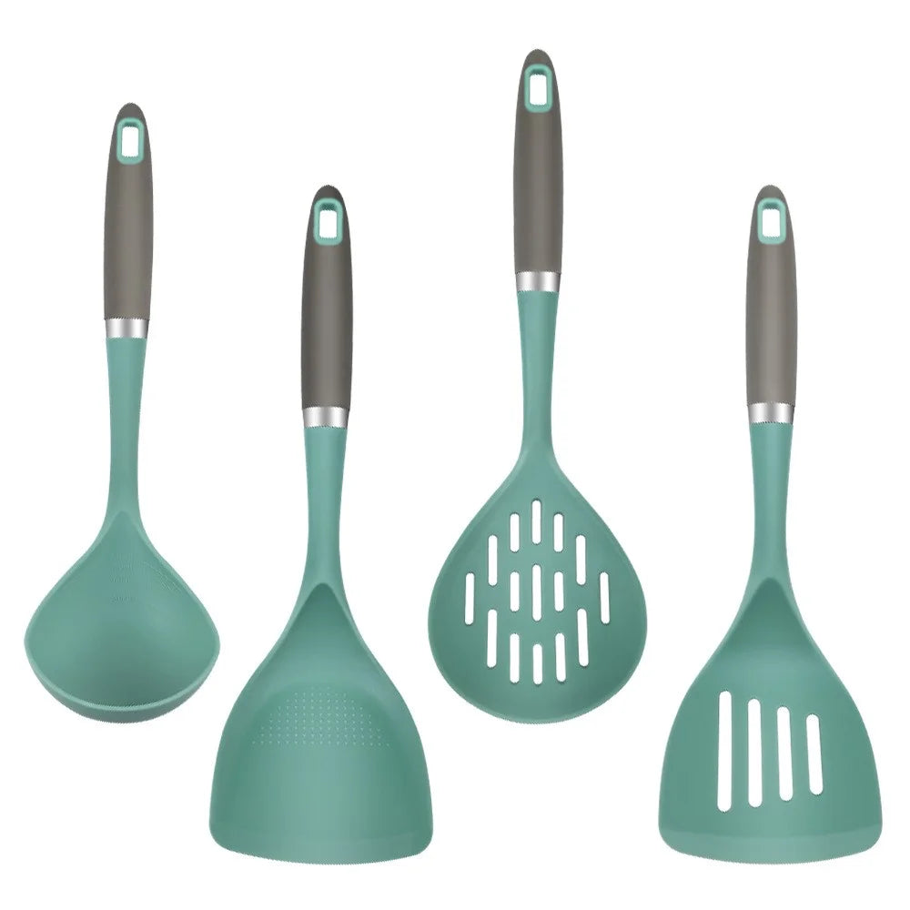 4Pcs / Set Silicone Kitchen Utensils Spatula Ladle Non-Stick Pan Cooking Tools (BPA Free, FDA Certified) - 1