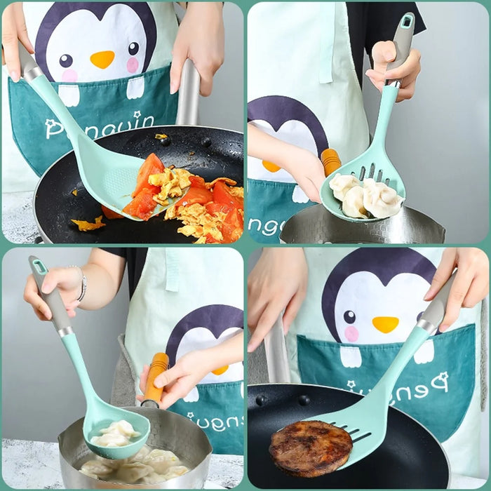 4Pcs / Set Silicone Kitchen Utensils Spatula Ladle Non-Stick Pan Cooking Tools (BPA Free, FDA Certified) - 2