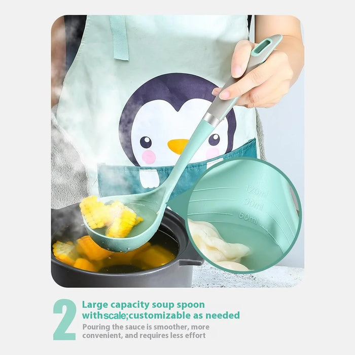 4Pcs / Set Silicone Kitchen Utensils Spatula Ladle Non-Stick Pan Cooking Tools (BPA Free, FDA Certified) - 5
