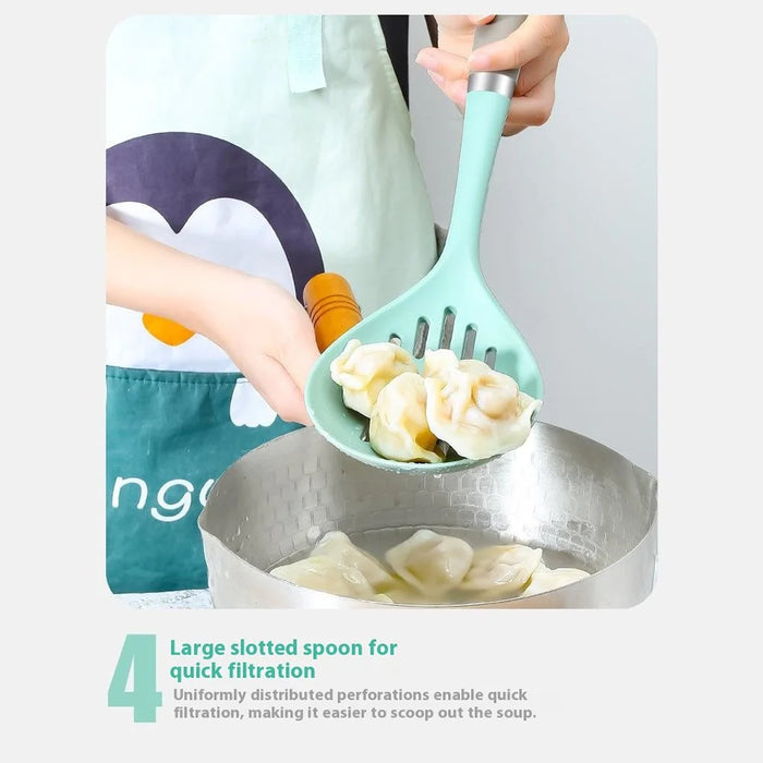 4Pcs / Set Silicone Kitchen Utensils Spatula Ladle Non-Stick Pan Cooking Tools (BPA Free, FDA Certified) - 6