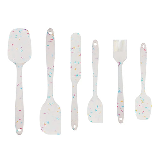 6Pcs / Set Silicone Kitchen Utensils Cooking Tools Cream Scraper Spatula Oil Brush Kit (BPA Free, FDA Certified) - 1