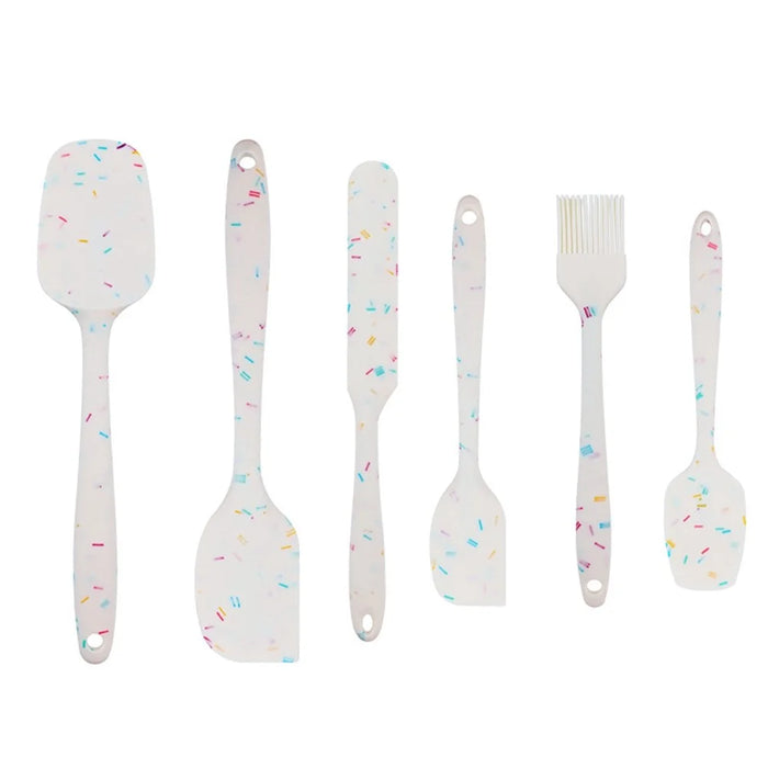 6Pcs / Set Silicone Kitchen Utensils Cooking Tools Cream Scraper Spatula Oil Brush Kit (BPA Free, FDA Certified) - 1