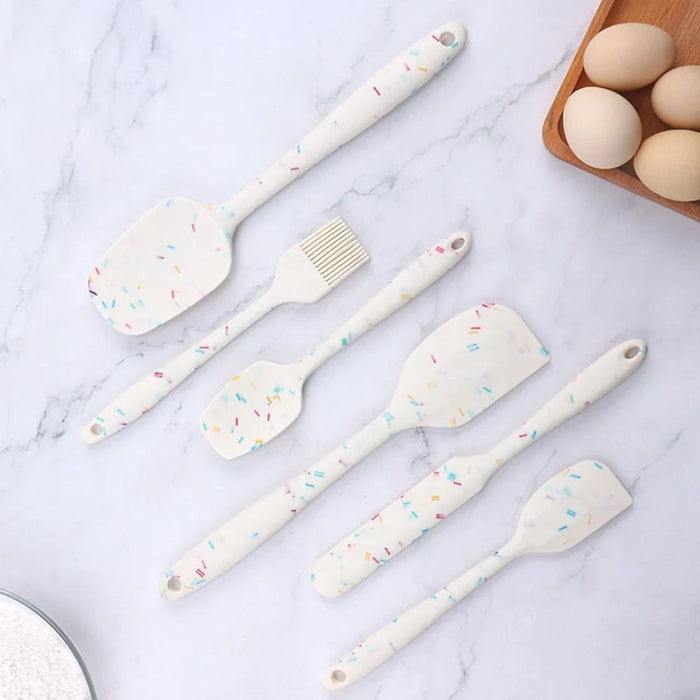 6Pcs / Set Silicone Kitchen Utensils Cooking Tools Cream Scraper Spatula Oil Brush Kit (BPA Free, FDA Certified) - 5